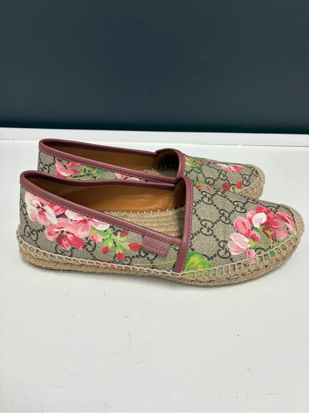 Gucci Pink Floral GG Canvas Espadrilles